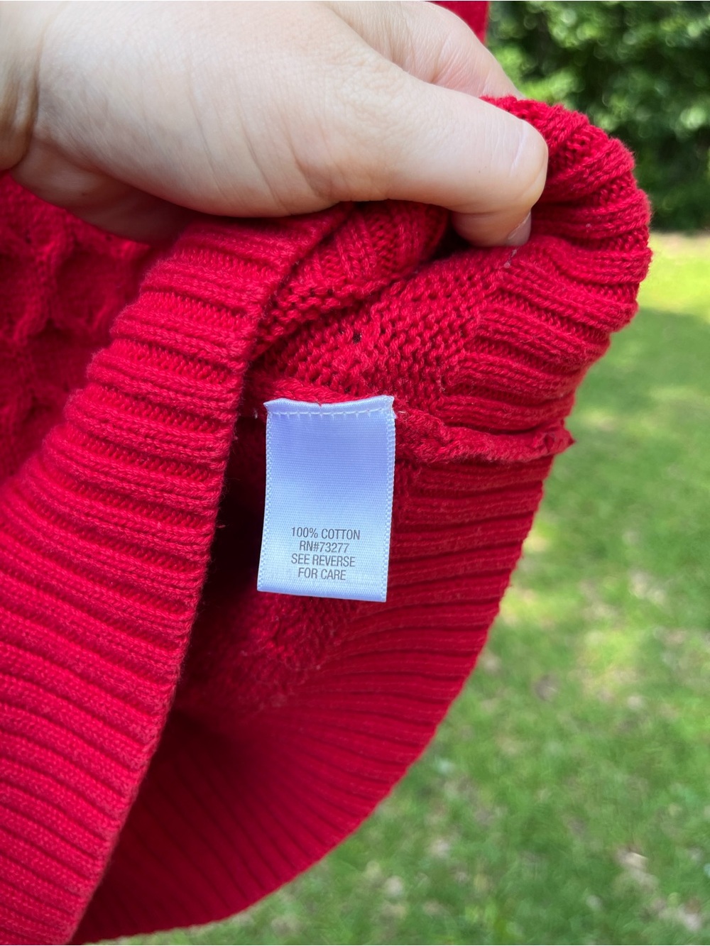 croft & barrow Women's Bright Red Cable Crewneck Sweater - Picture 3 of 4